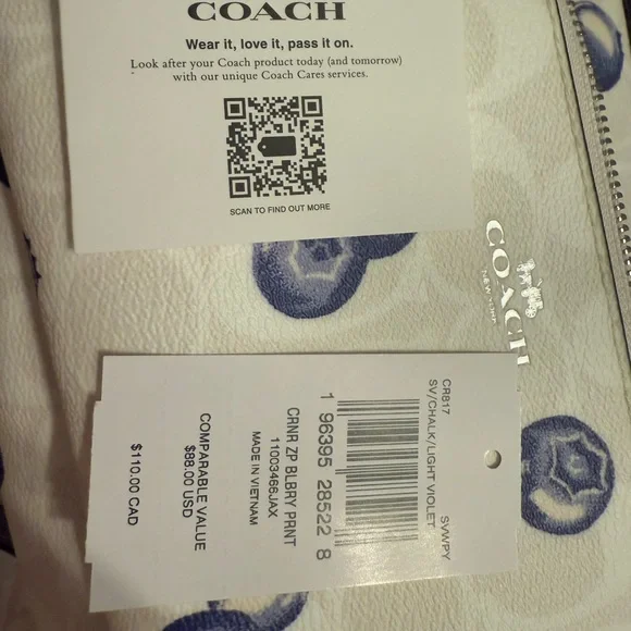 Coach Blueberry Rowan and wristlet matching set - Picture 4 of 7